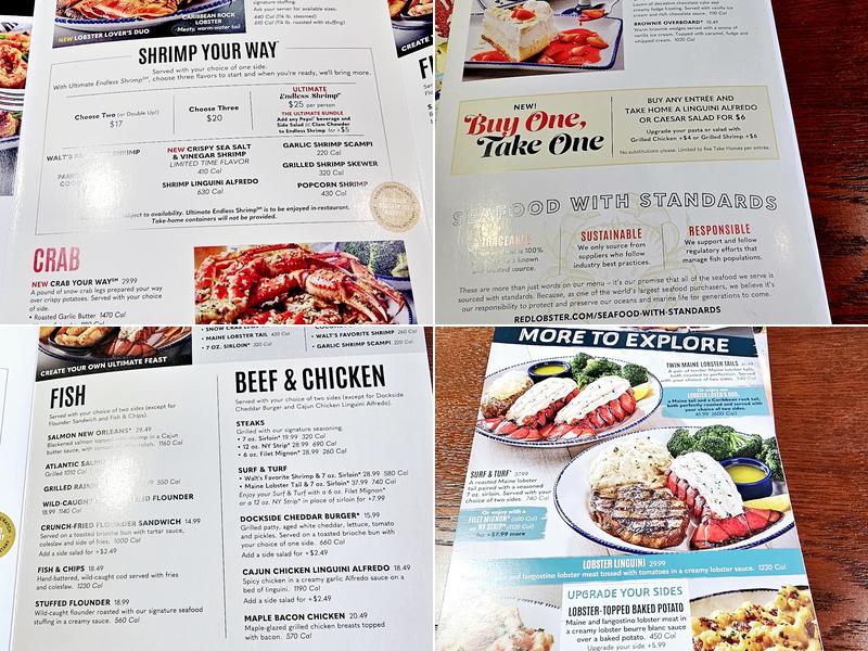 Red Lobster Menu