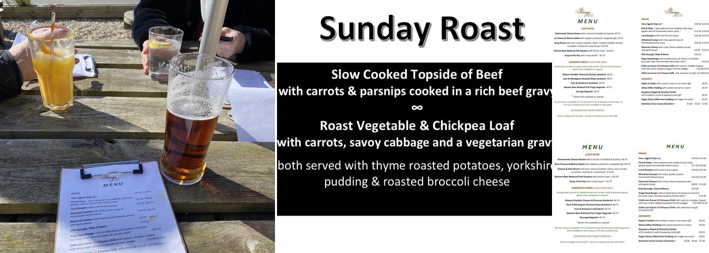 Kings Head Orford Menu