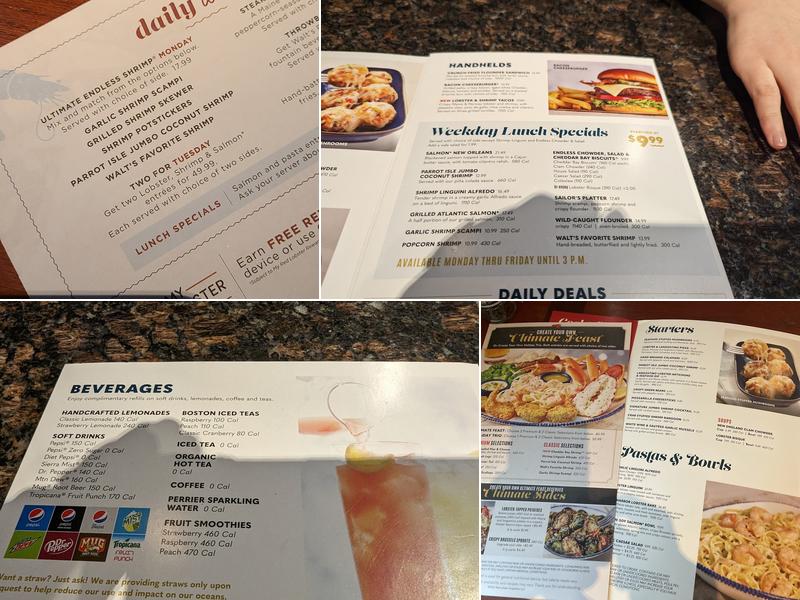 Red Lobster Menu