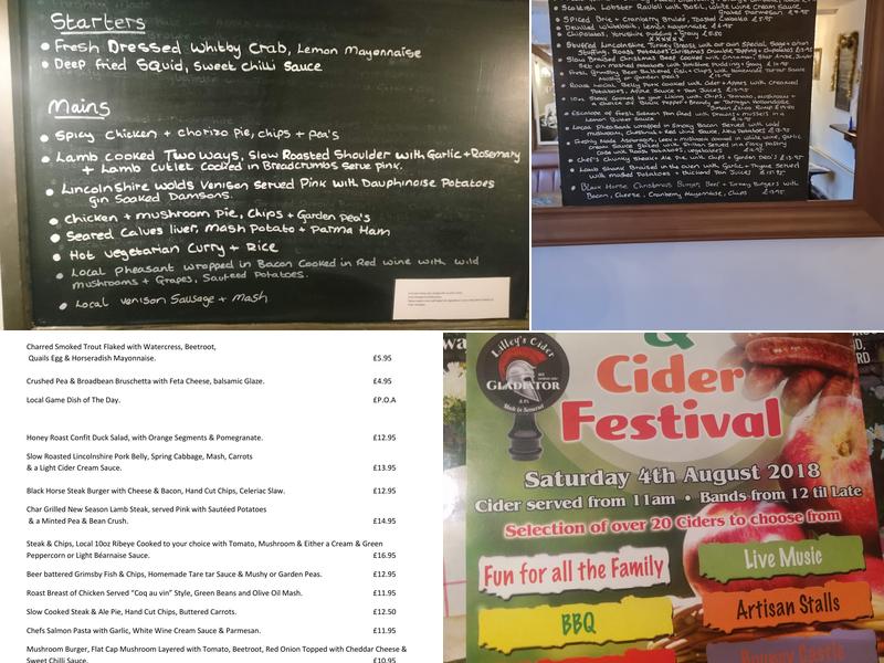 Black Horse Inn Menu