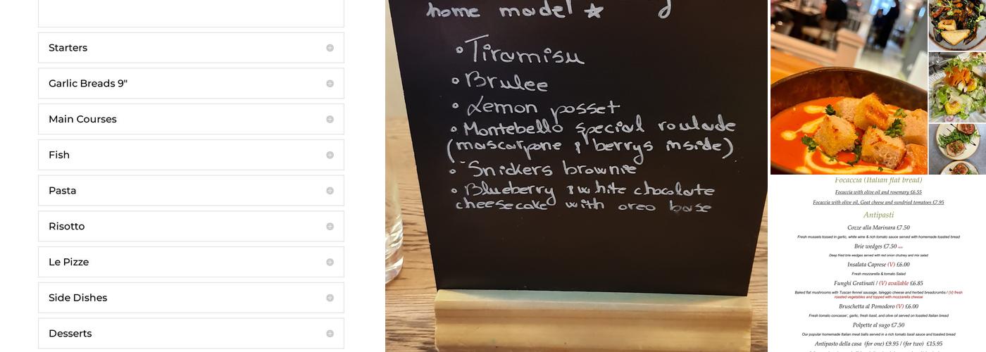 Montebello Ristorante Menu