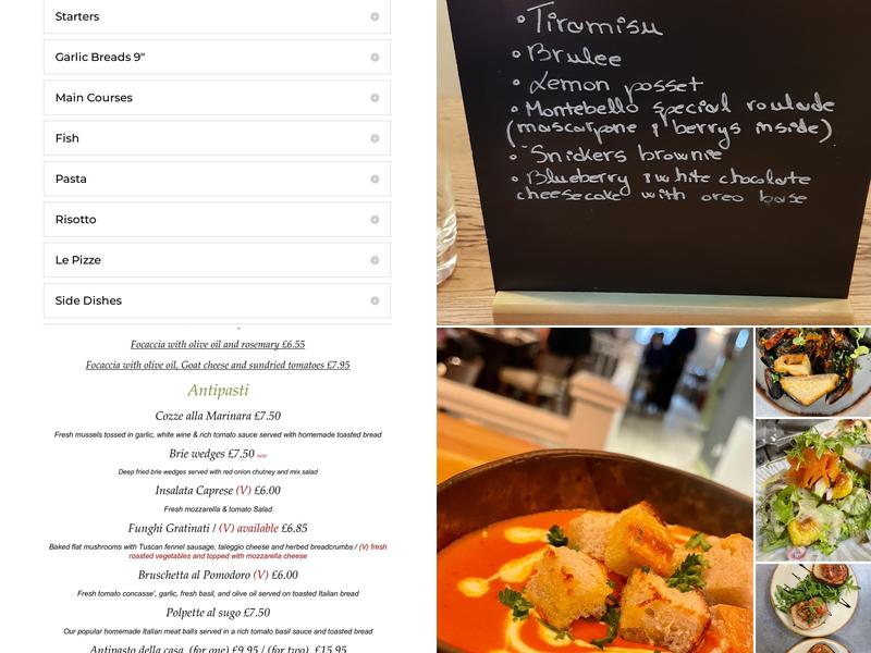 Montebello Ristorante Menu