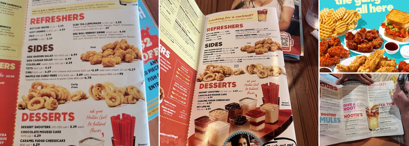 Hooters Menu
