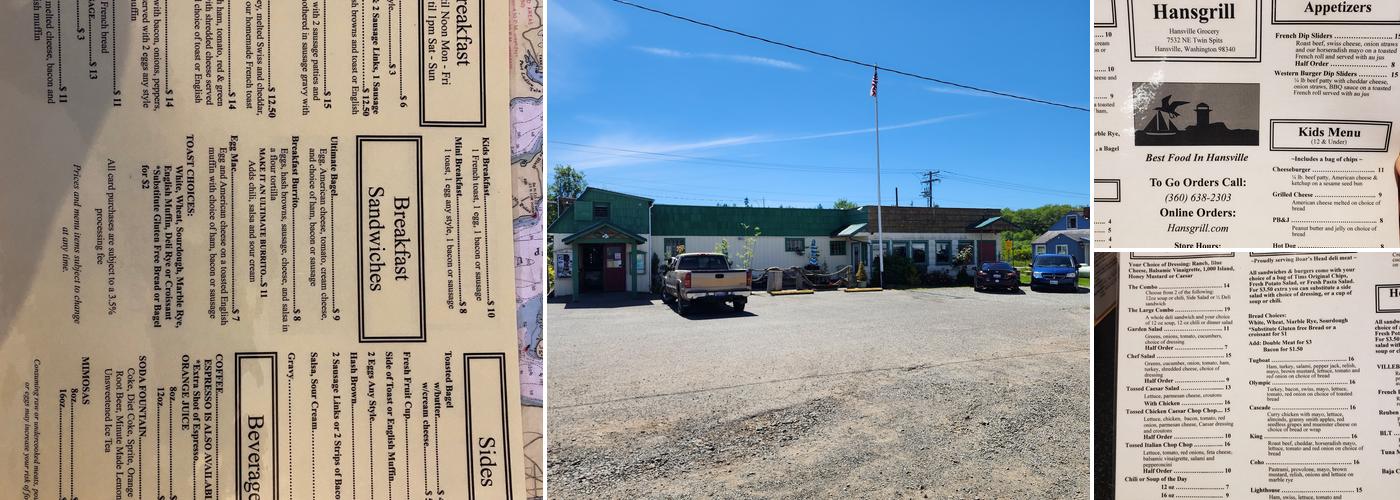 Hansgrill Hansville Grocery and Provisions Co. Menu