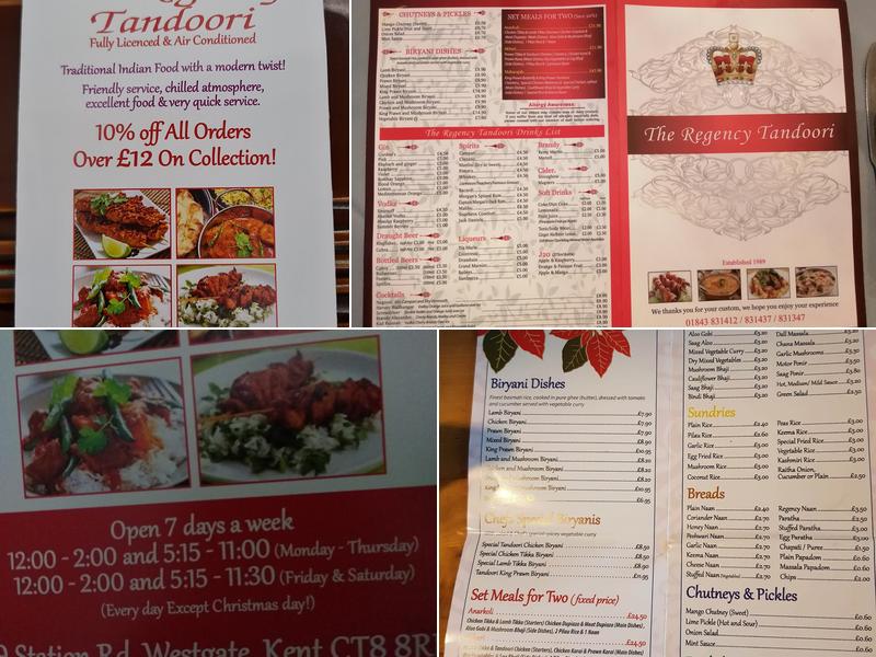 Regency Tandoori Menu
