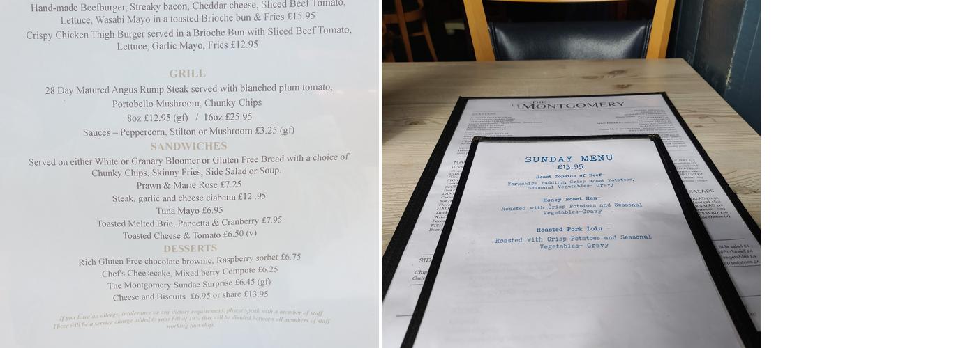 The Montgomery Pub Menu