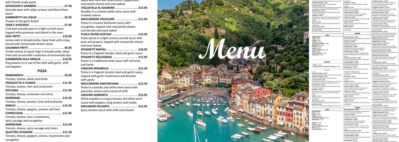 Ristorante Italia Menu