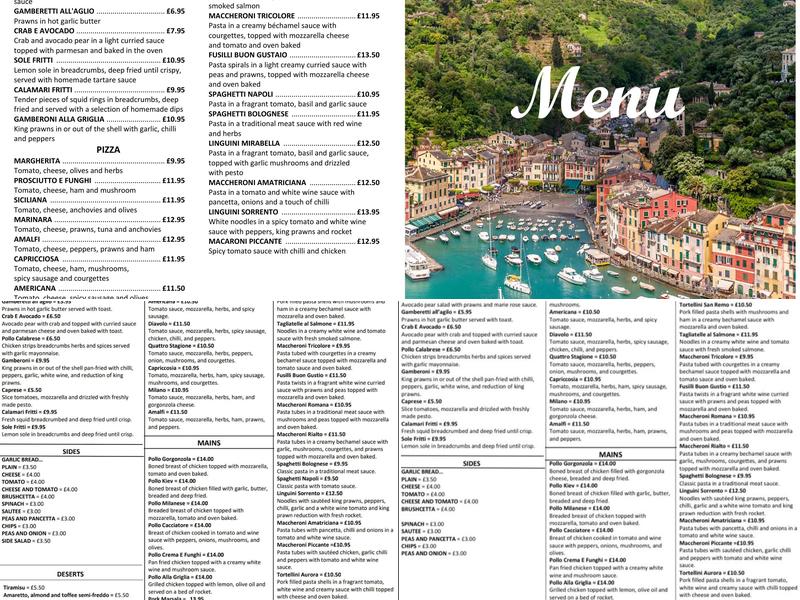 Ristorante Italia Menu
