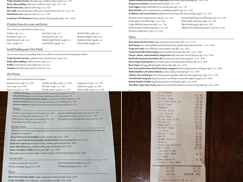 The Dinorben Arms Menu