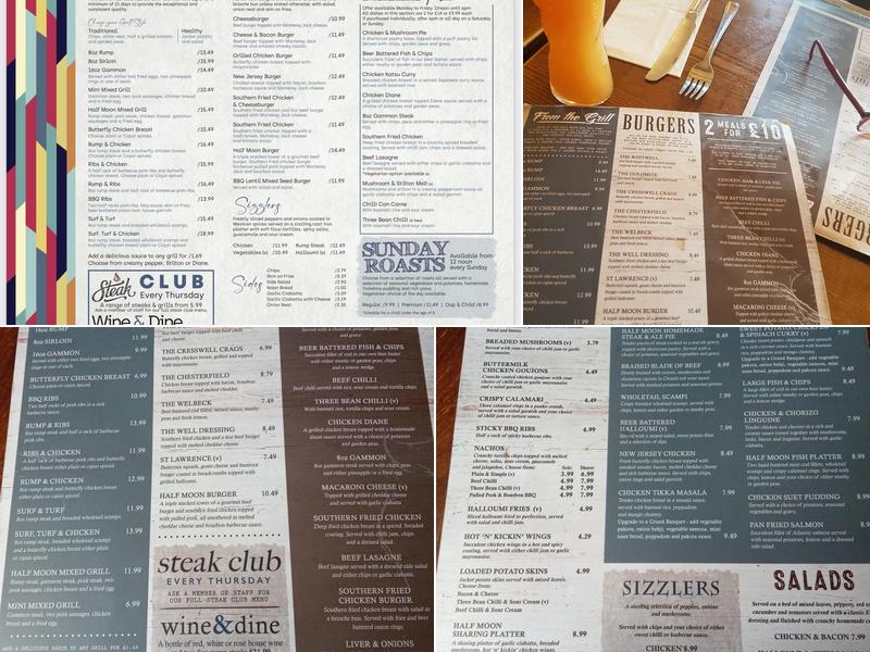 Half Moon Menu
