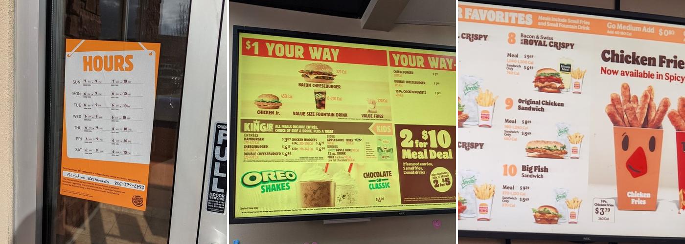 Burger King Menu