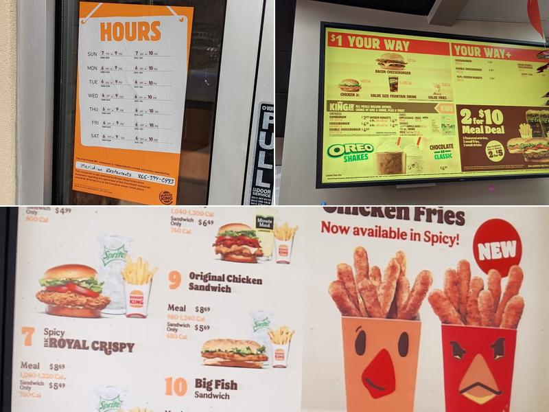 Burger King Menu