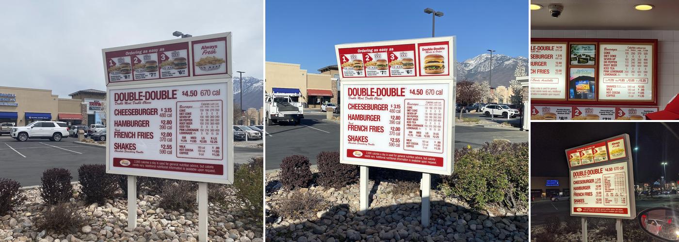 In-N-Out Burger Menu