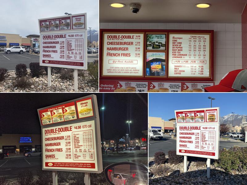 In-N-Out Burger Menu