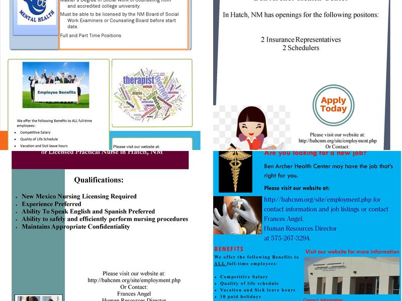 Ben Archer Health Center of Hatch: Villegas Ruth