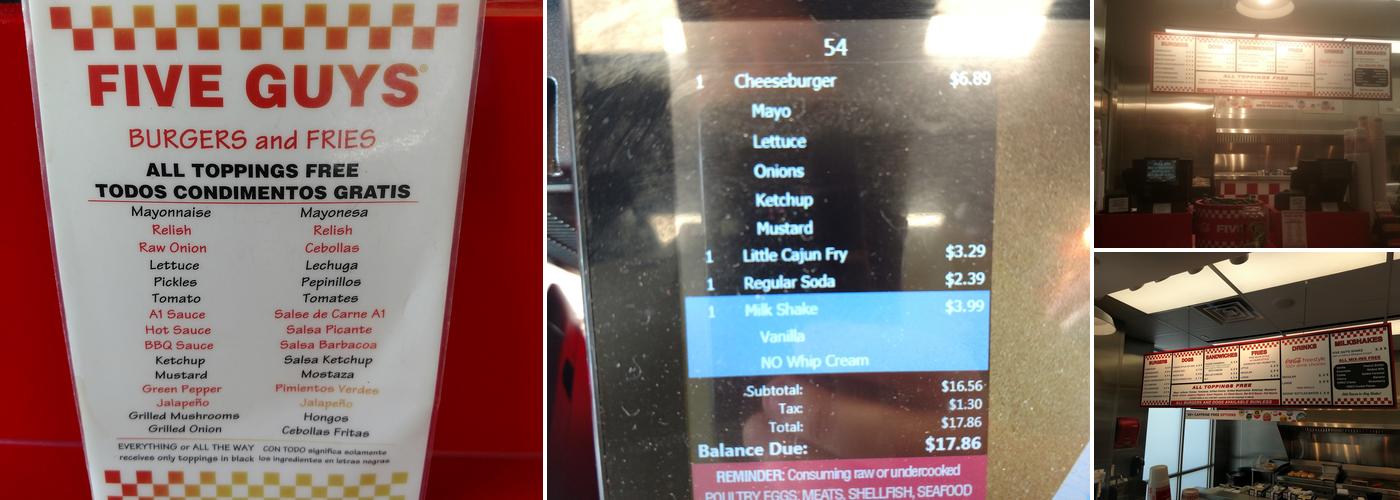 Five Guys Menu