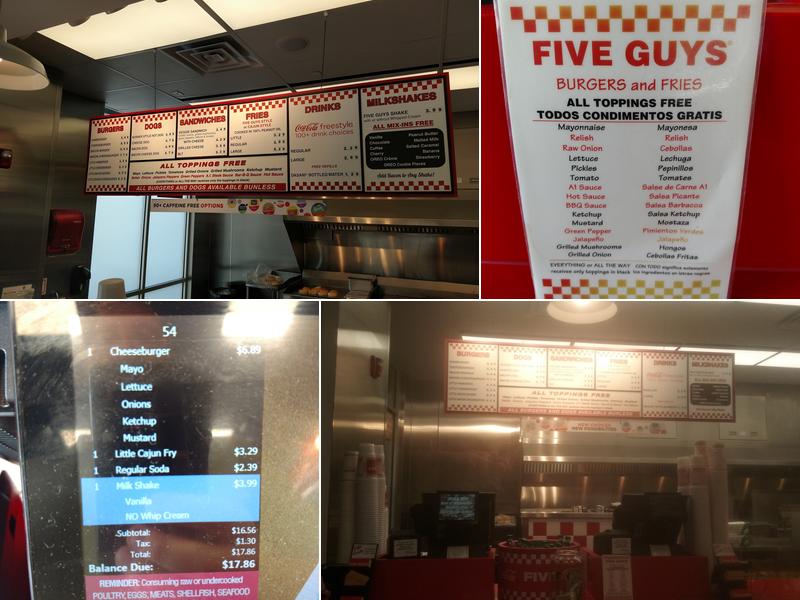 Five Guys Menu