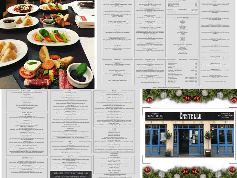 Castello Restaurant Menu