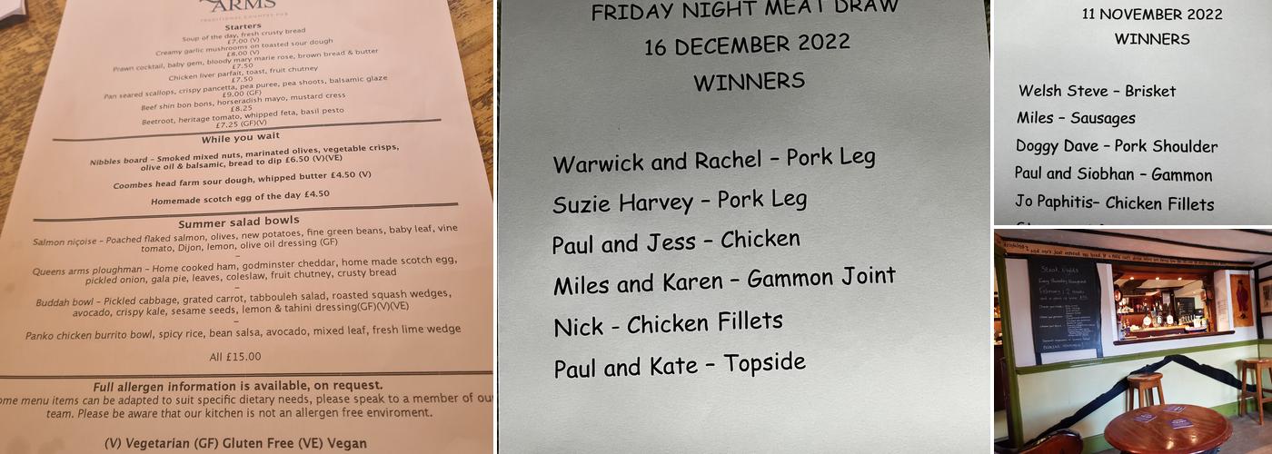 The Queens Arms Menu