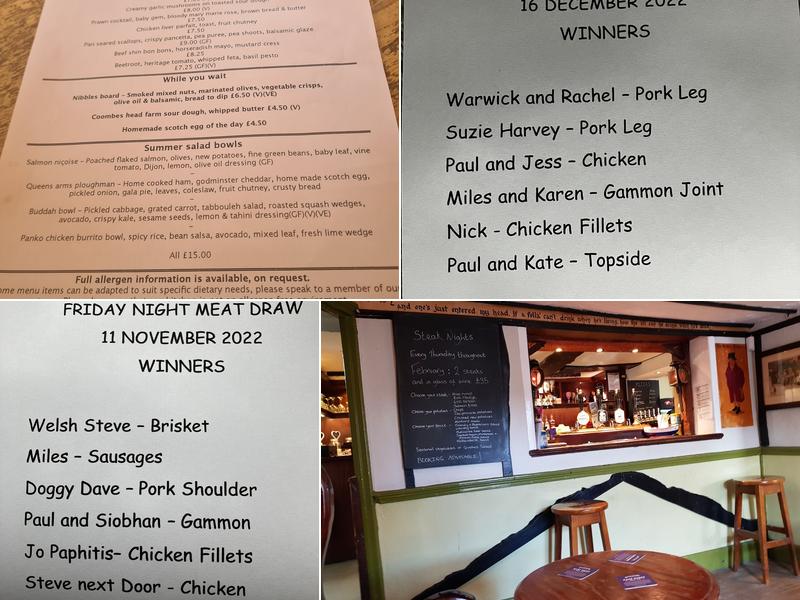 The Queens Arms Menu