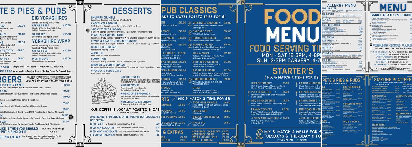 The George & Dragon Menu