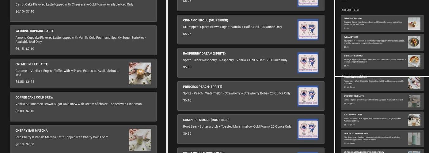 Apple Creek Coffee Co. Menu
