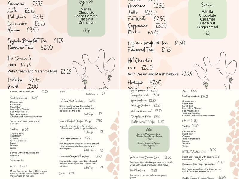 The Fat Giraffe Menu