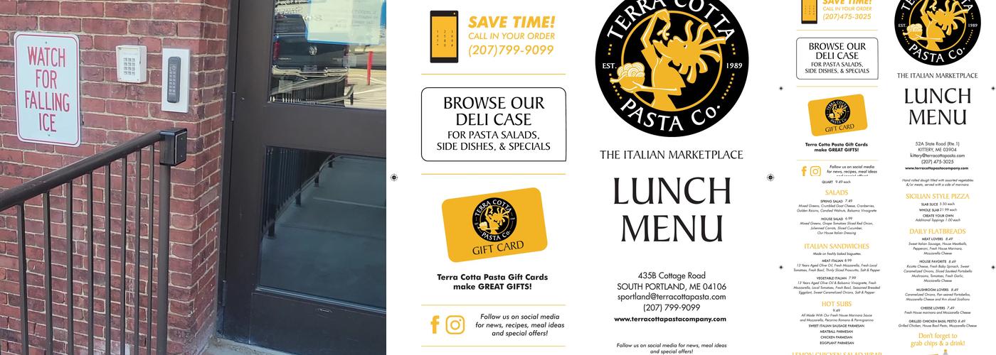 Terra Cotta Pasta Co. Dover Menu