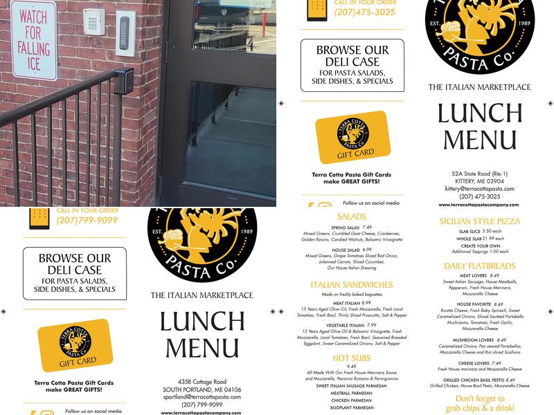 Terra Cotta Pasta Co. Dover Menu