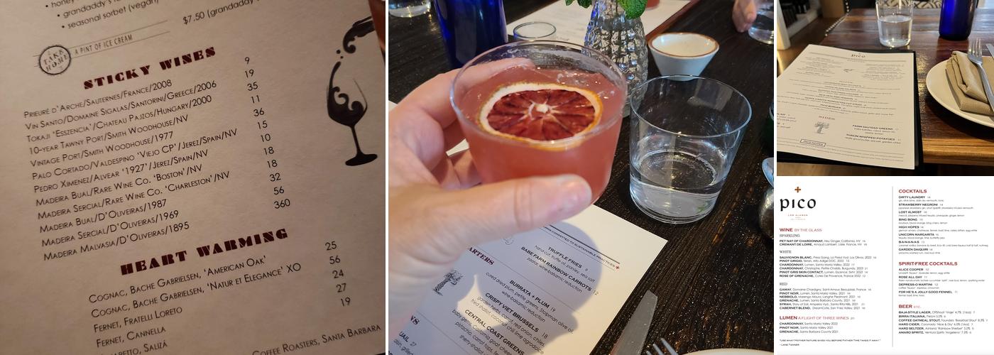 Pico Los Alamos Menu