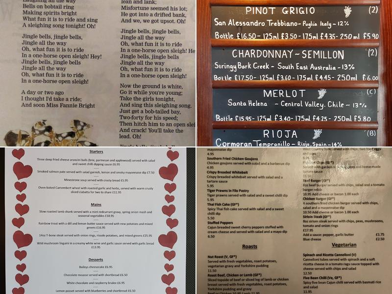 The Weary Friar Inn Menu