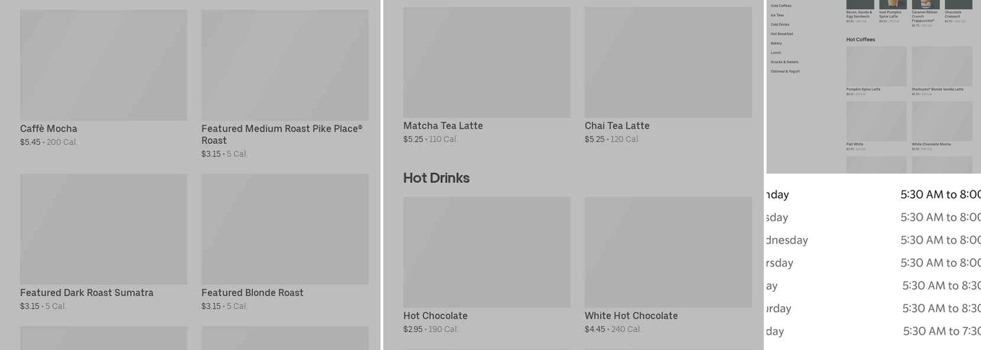 Starbucks Menu