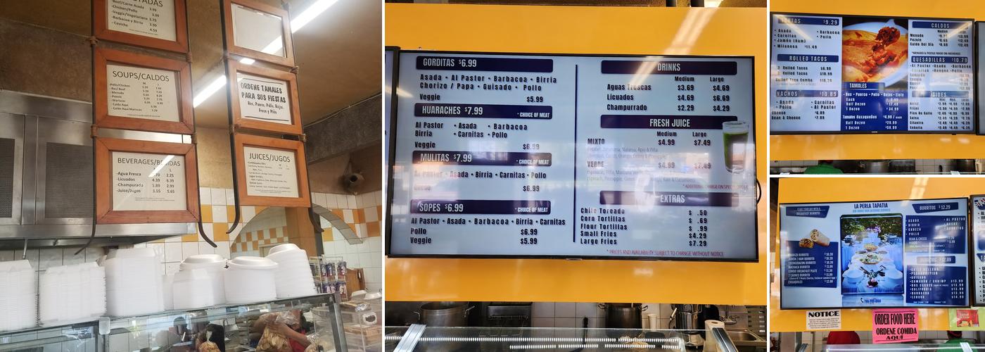 La Perla Tapatia Menu