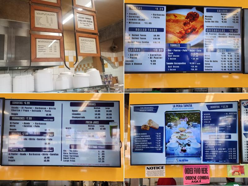 La Perla Tapatia Menu