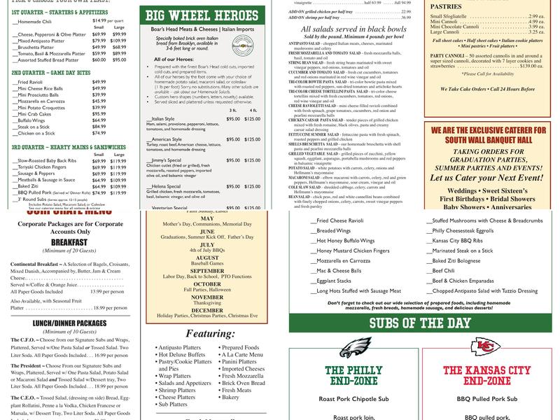 Jimmy Pecci's Taste Of Italy Menu