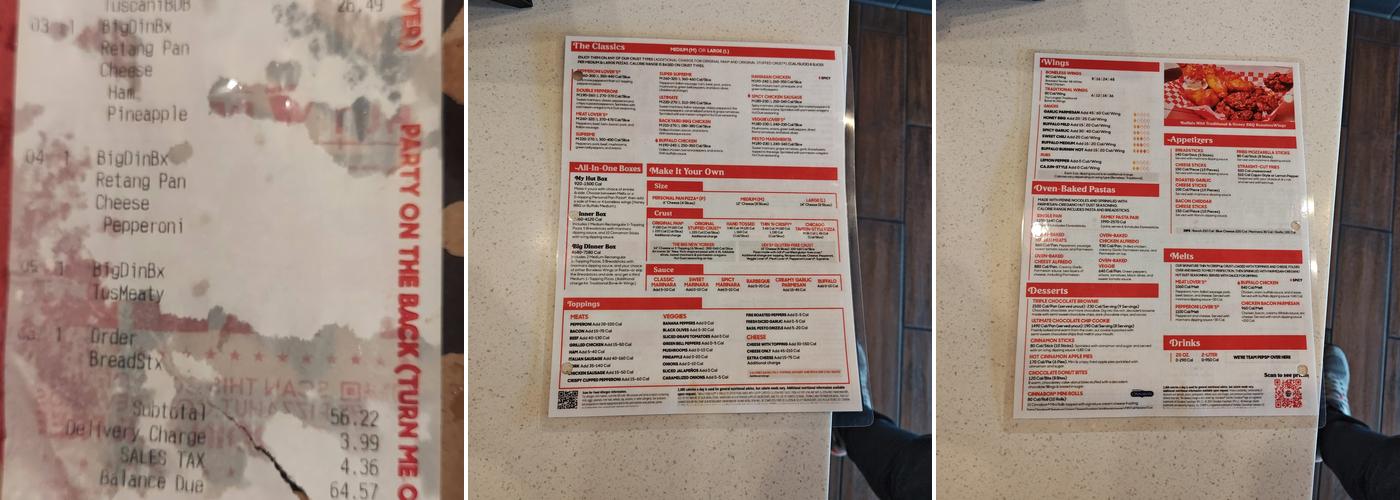 Pizza Hut Menu