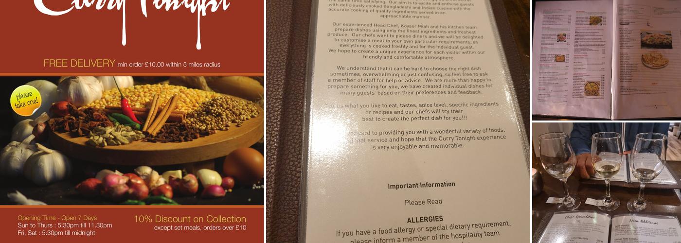 Curry 2 Night Menu