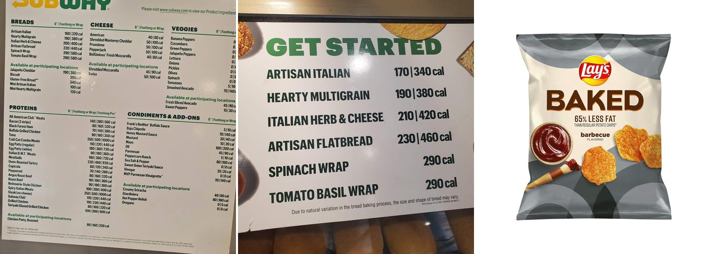 Subway Menu