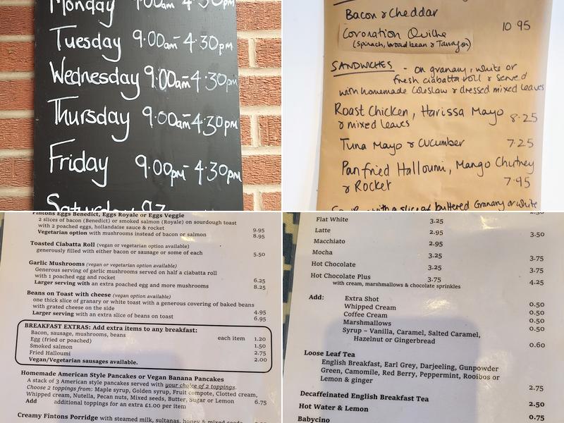 Fintons Cafe & Bakehouse Menu