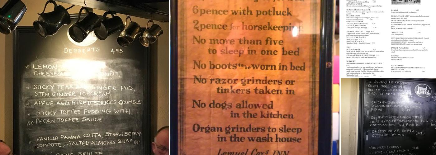 The Coach & Horses Menu