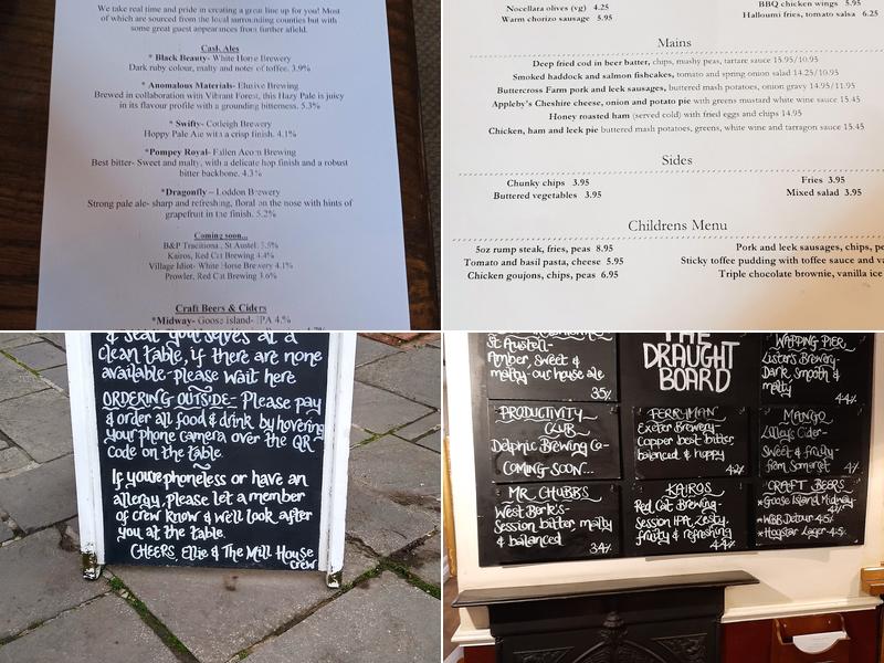 The Mill House Menu