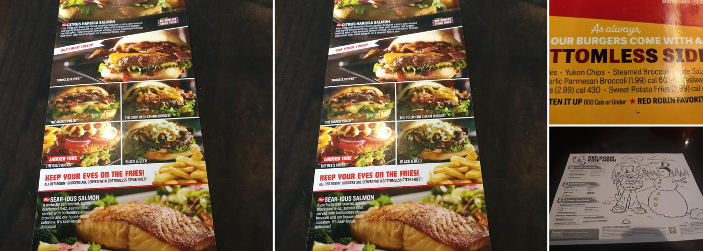 Red Robin Gourmet Burgers and Brews Menu