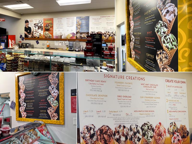 Cold Stone Creamery Menu