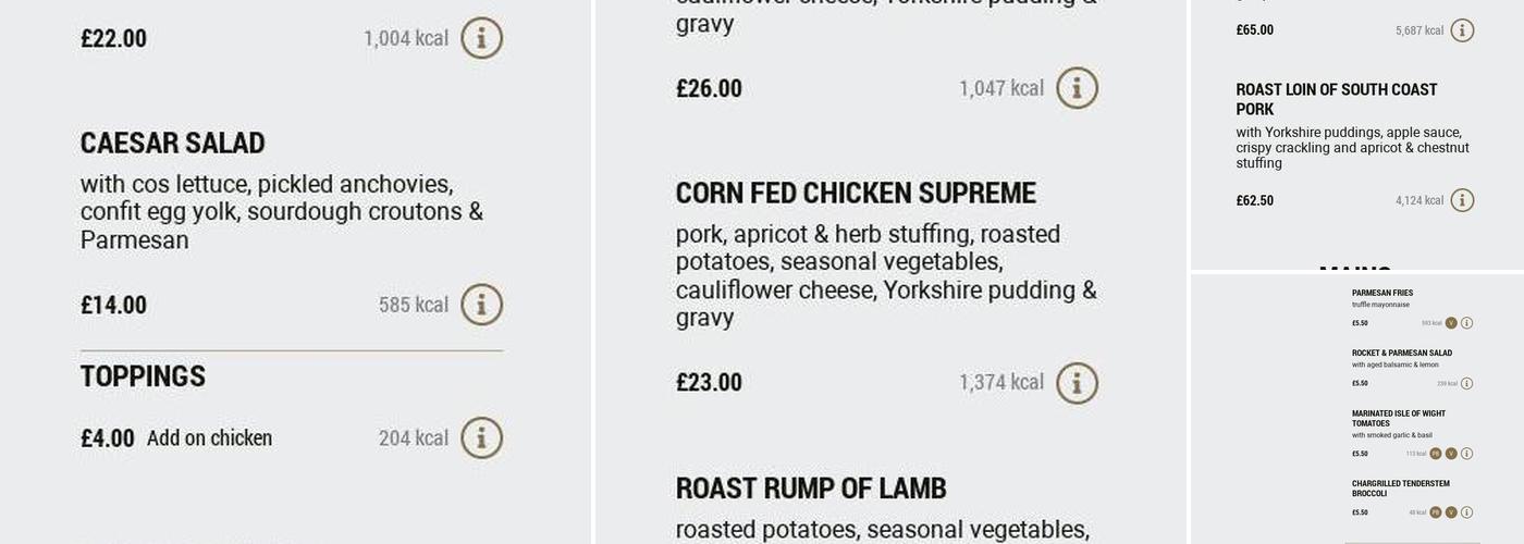 Bel & The Dragon - Odiham Menu