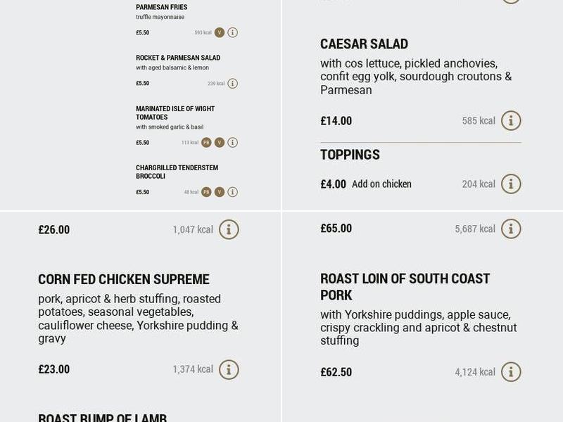 Bel & The Dragon - Odiham Menu