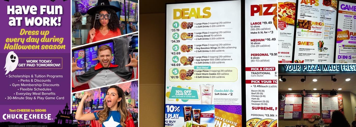 Chuck E. Cheese Menu