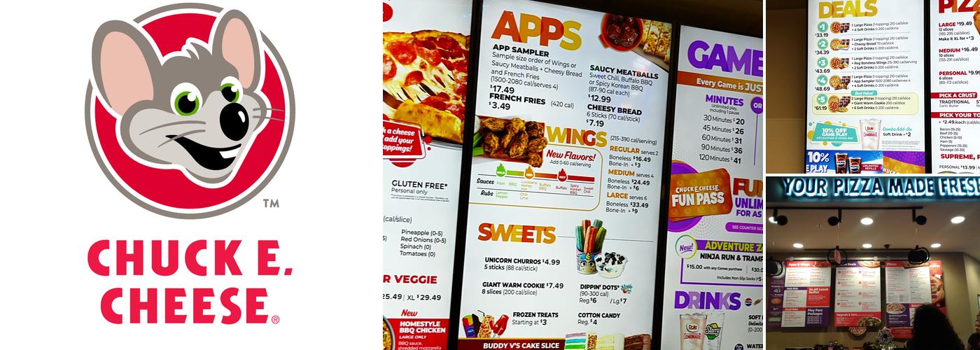 Chuck E. Cheese Menu