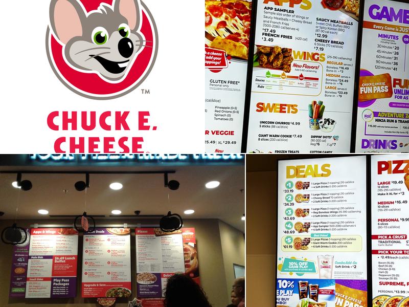 Chuck E. Cheese Menu