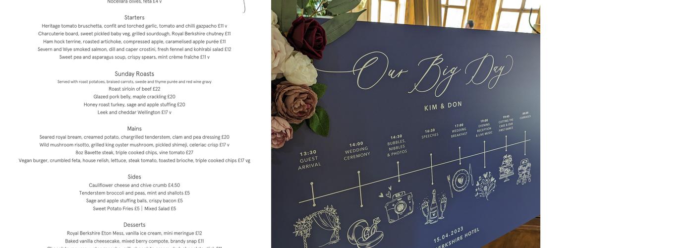 Royal Berkshire Menu