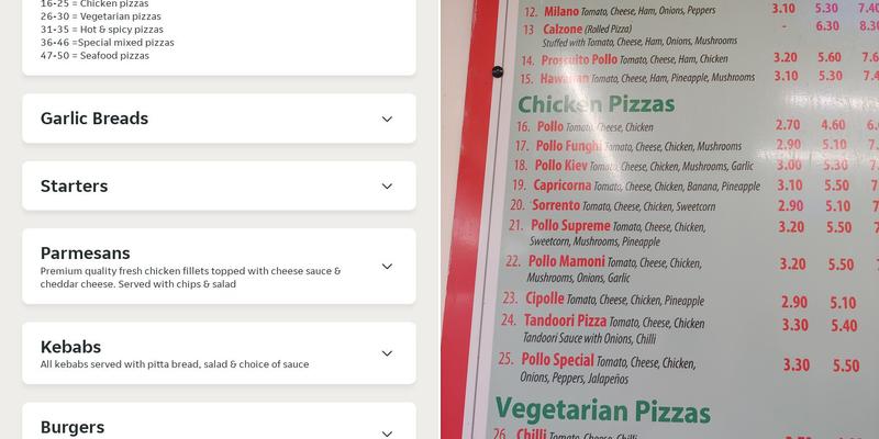 Salerno Pizzeria Menu